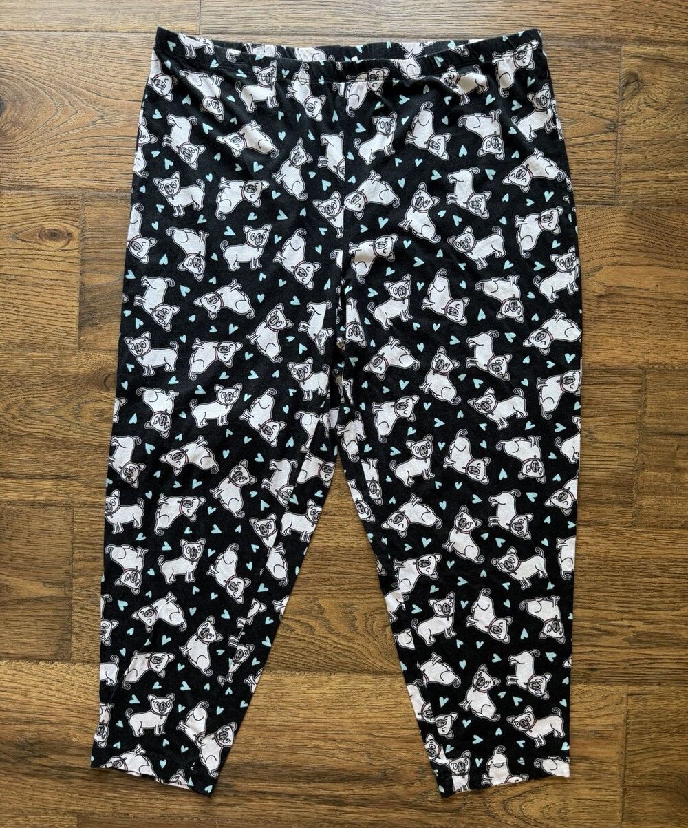 Secret Treasures XL 16-18 Pug Dog Print Capri Pajama Lounge Pants Cotton Modal